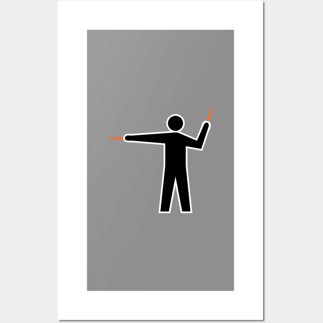 Airplane Marshaller LEFT Signal Wall Art by Vidision Avgeek